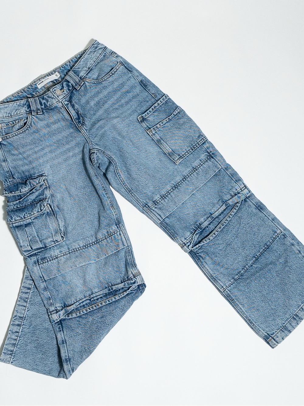 Garage Denim Low Rise Baggy Cargo Jeans - Picture 7 of 8
